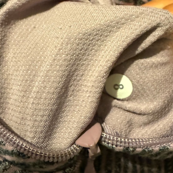 Lululemon Race Your Pace 1/2 Zip Hyper Stripe Mauvelous Heathered Black Size 8 - Picture 5 of 8